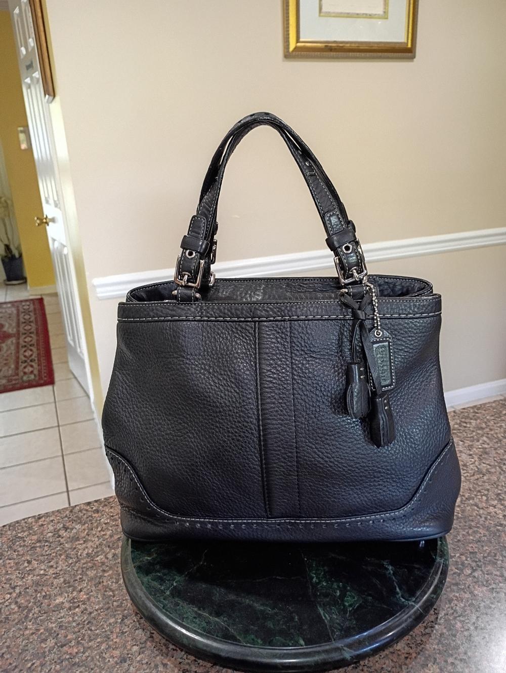 Coach Hampton  Soft Pebble Leather Vintage Satchel